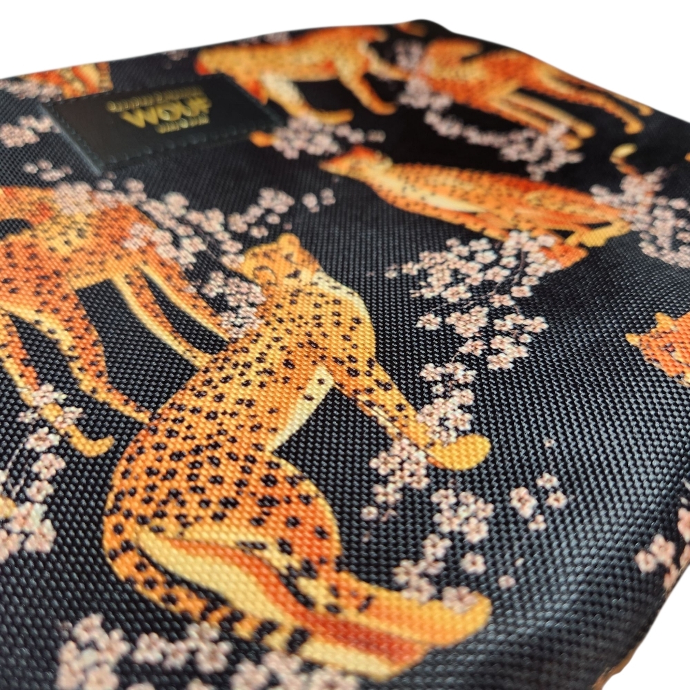 WOUF Salome XL Pouch Bag Leopard Print Clutch Bag Recycled Leather Black NEW - Picture 11 of 16